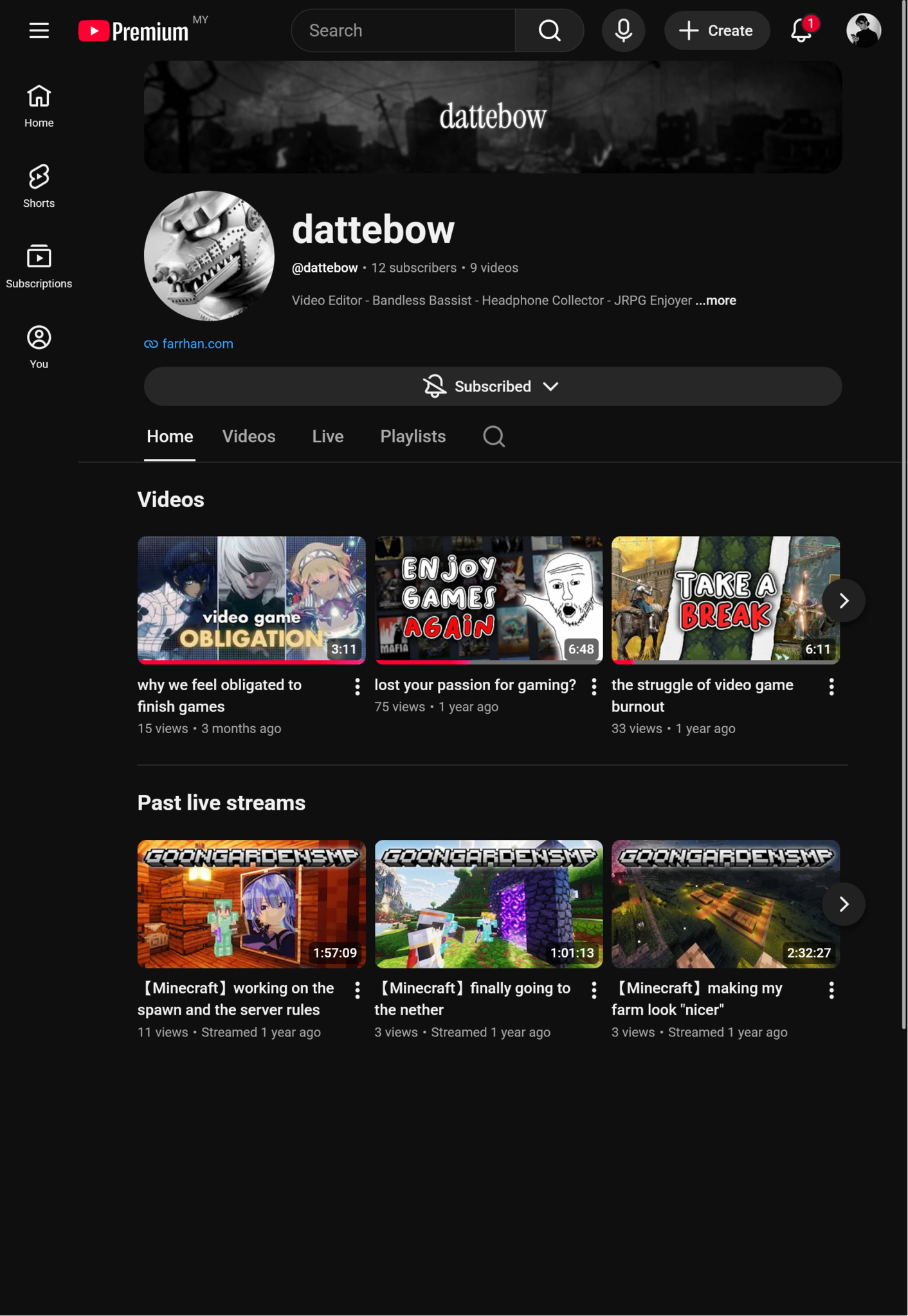 dattebow YouTube channel